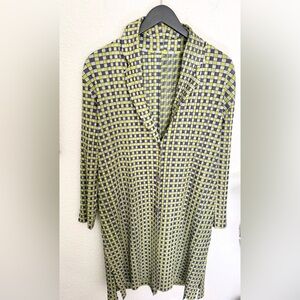 Vanite Couture Graphic Art To Wear Checkered Boxy Dress Tunic Jacket Lagen Look